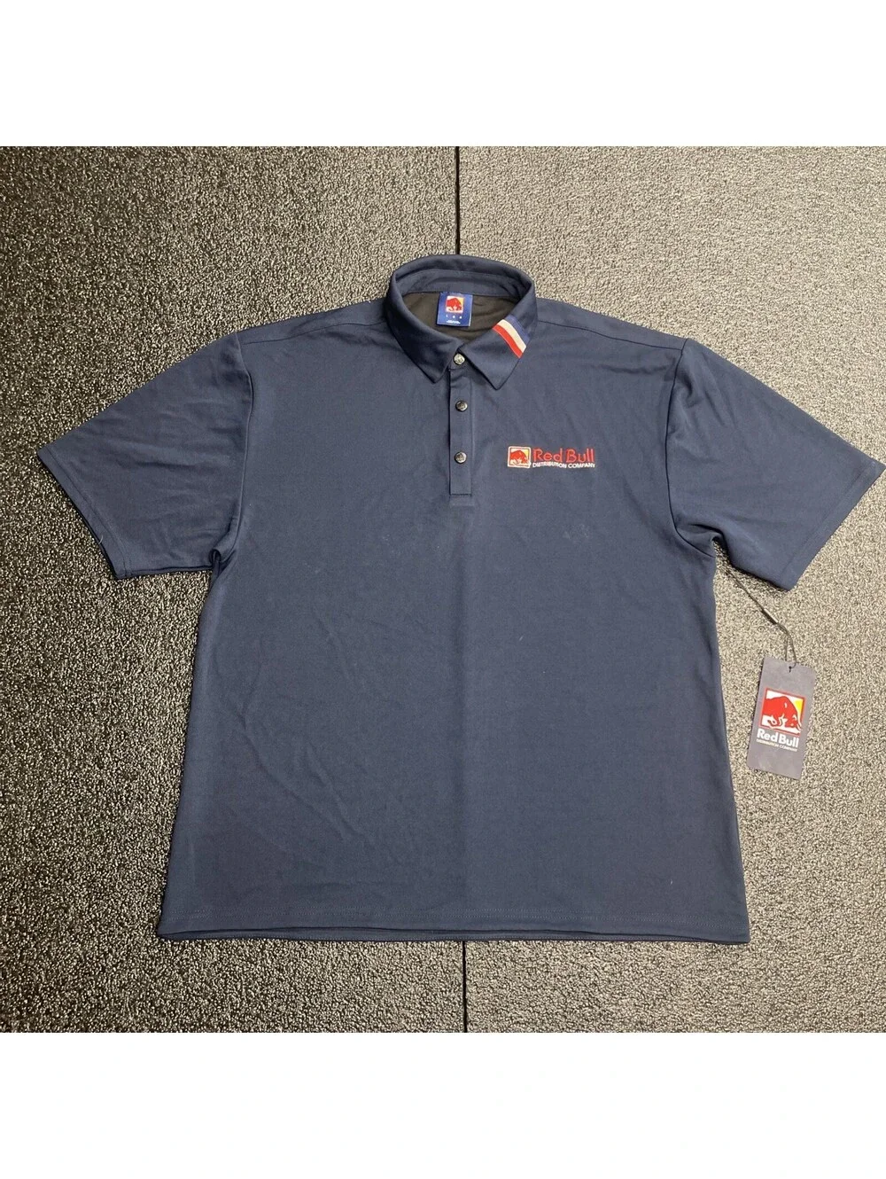 Red Bull Polo Shirt Mens XL Navy Night Sky Short Sleeve Original NWT